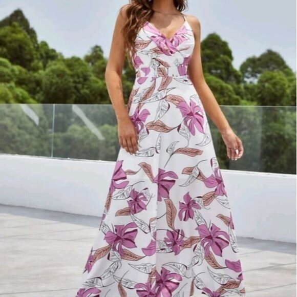 PREMIUM BRAND AND QUALITY FLORAL, BACKLESS CAMI SPECIAL EVENT MAXI DRESS - Picture 3 of 8